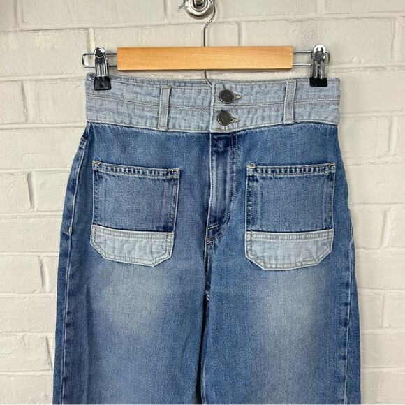 Joie Gabriel Thames Two Toned Patch Pocket Button Fly Jeans Size 25 - Picture 6 of 12